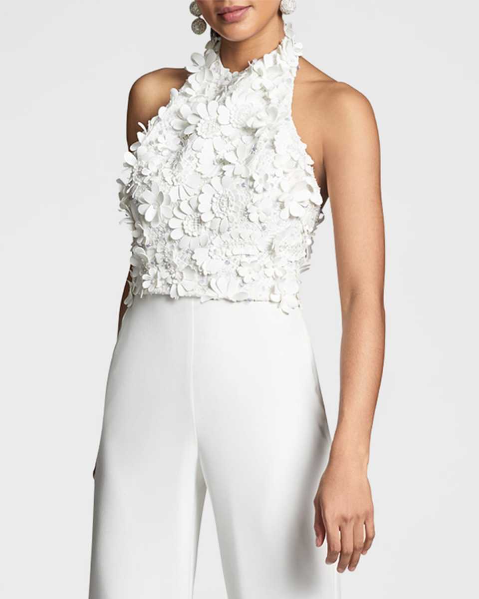 Marta Floral Applique Halter Top